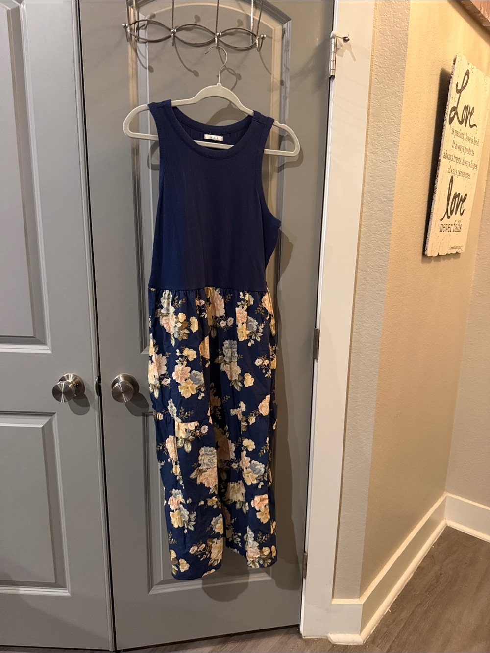 Maurices Navy Blue Floral Midi Dress